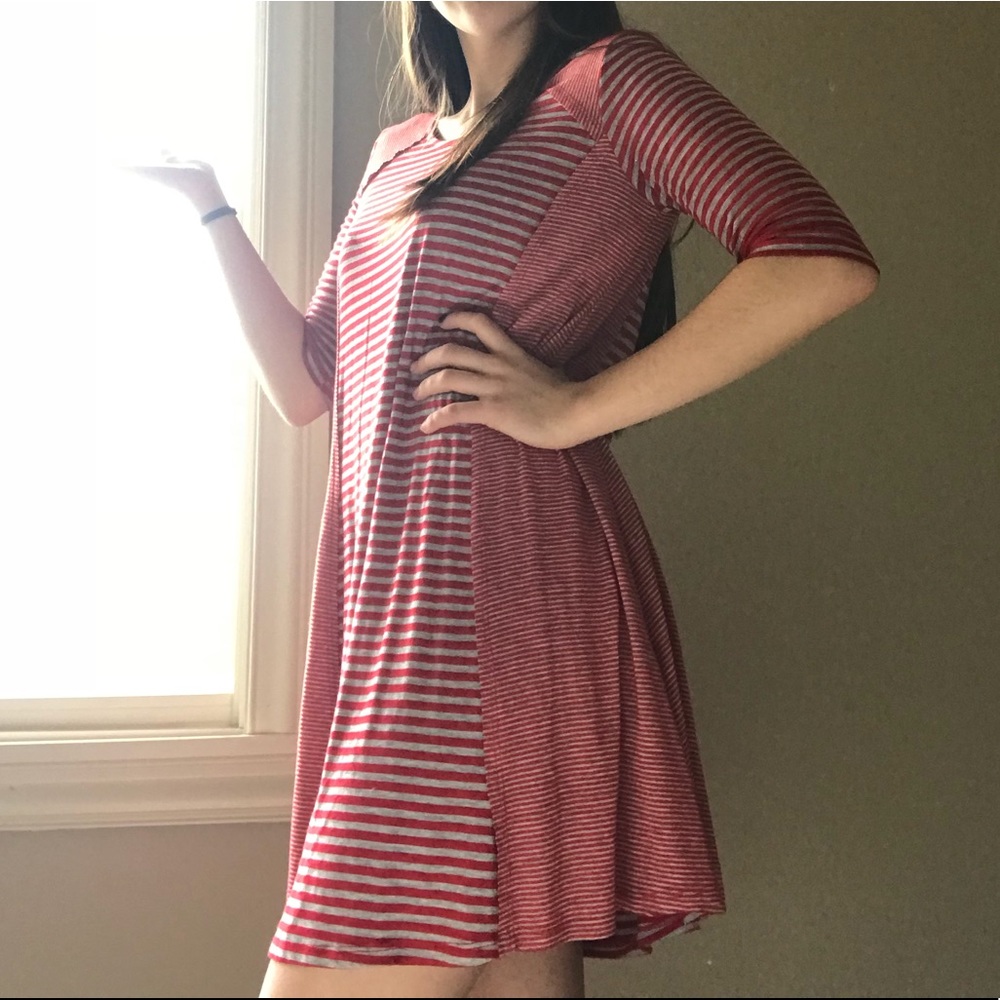 Red & White Striped Dress